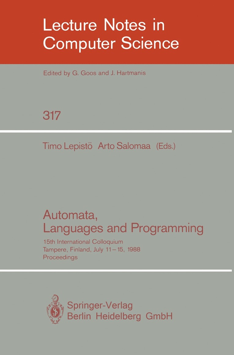 Timo Lepistö, Arto Salomaa - Automata, Languages and Programming, Häftad