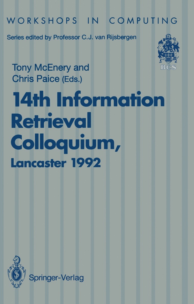 Tony McEnery, Chris Paice, Anthony McEnery, Tony Mcenery - 14th Information Retrieval Colloquium, Häftad