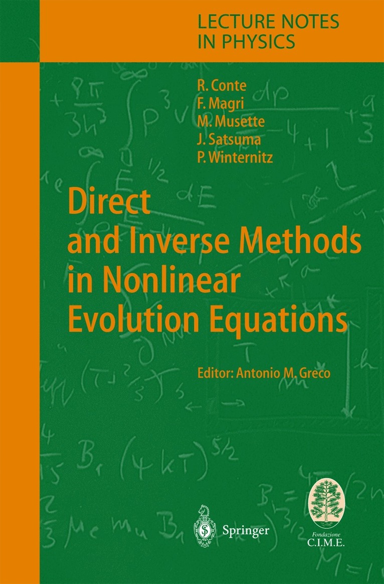 Robert M. Conte, Franco Magri, Micheline Musette, Junkichi Satsuma, Pavel Winternitz, Antonio Maria Greco - Direct and Inverse Methods in Nonlinear Evolution Equations, Inbunden