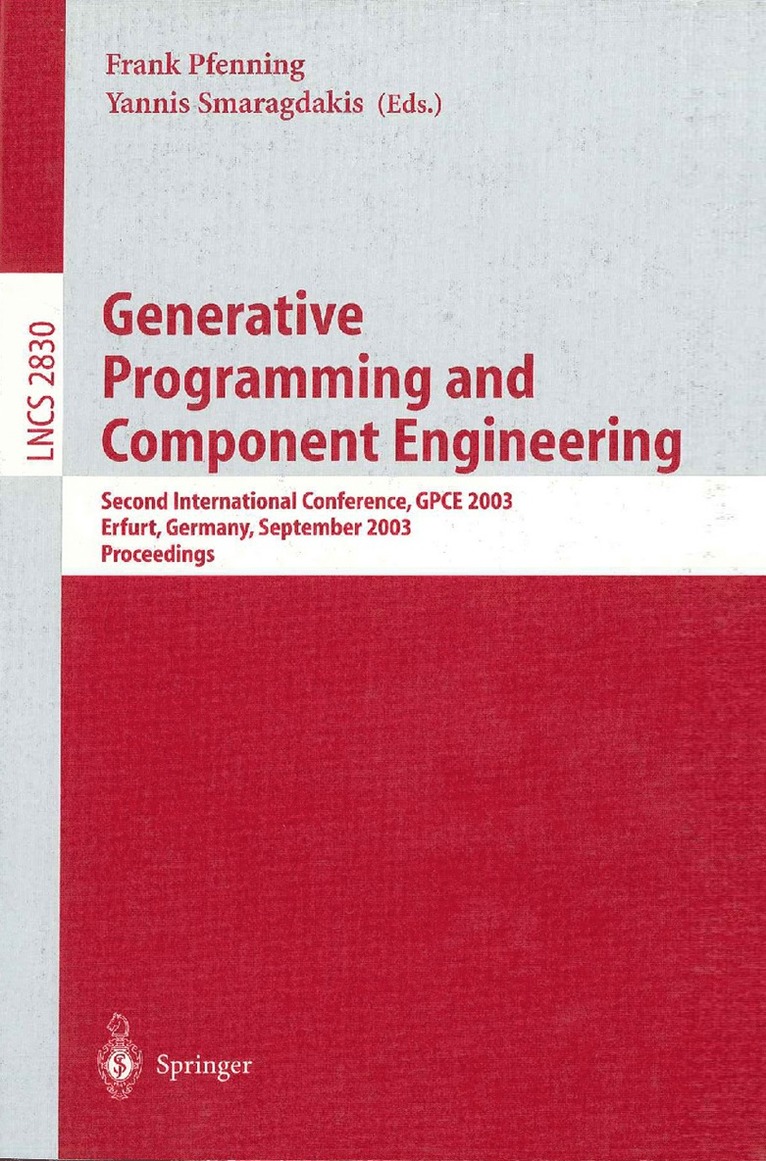 Generative Programming and Component Engineering 1