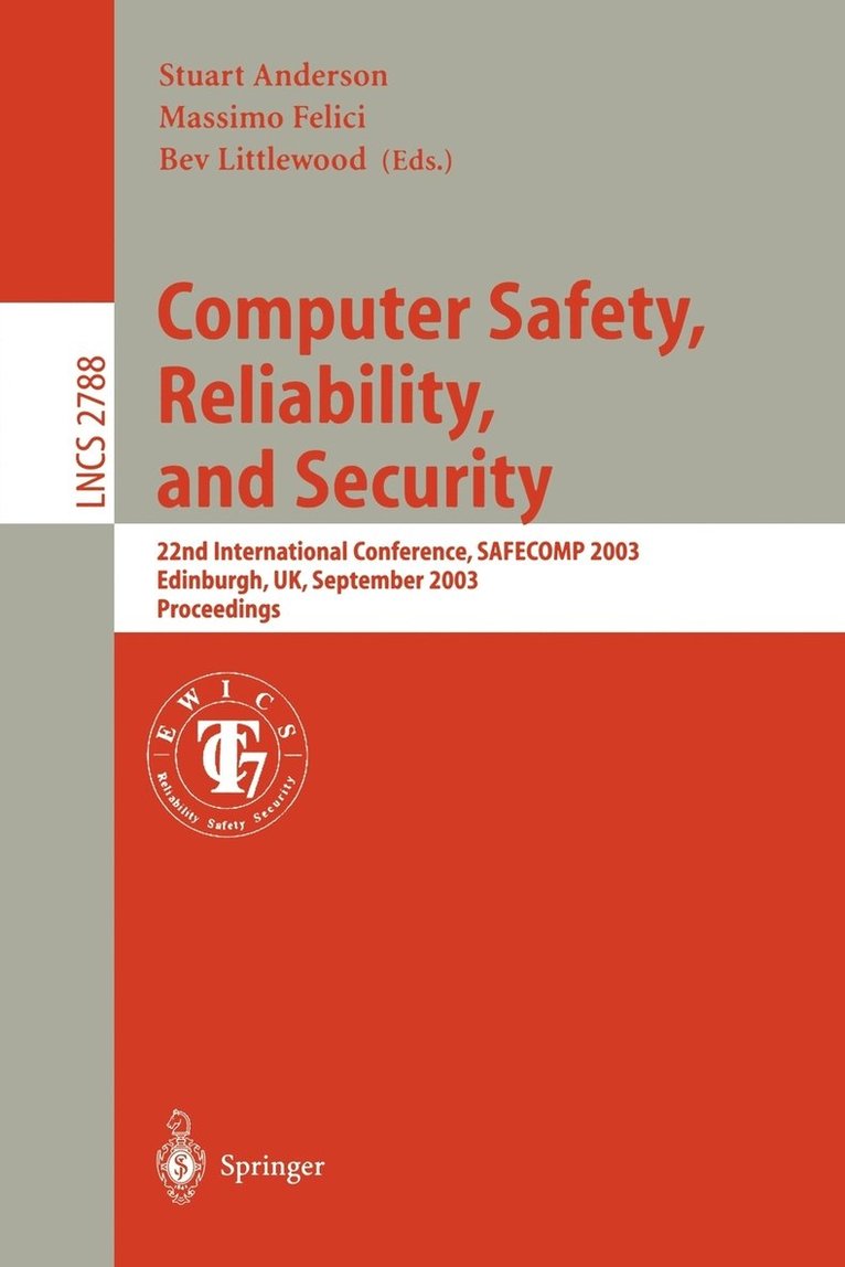 Computer Safety, Reliability, and Security 1