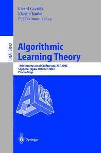 bokomslag Algorithmic Learning Theory