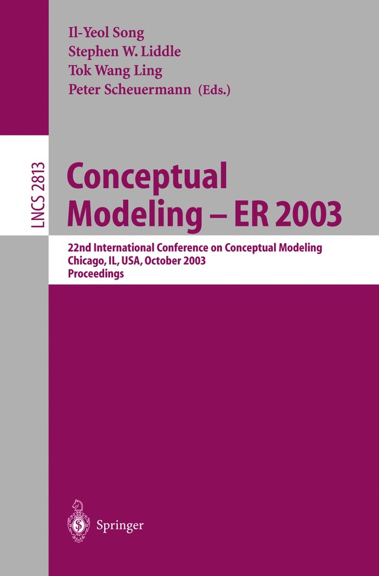 Il-Yeol Song, Stephen W. Liddle, Tok Wang Ling, Peter Scheuermann - Conceptual Modeling -- ER 2003, Häftad