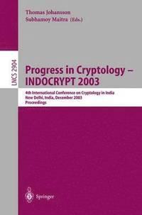 bokomslag Progress in Cryptology -- INDOCRYPT 2003