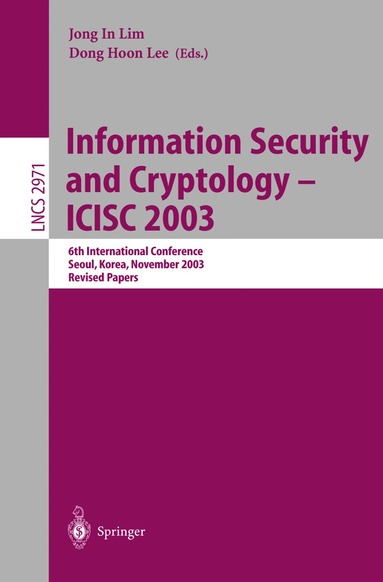 bokomslag Information Security and Cryptology - ICISC 2003