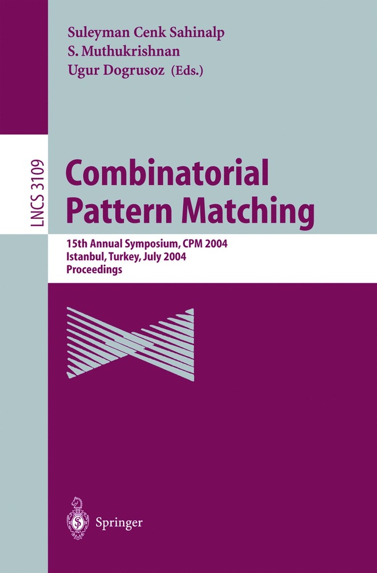 Suleyman C. Sahinalp, S. Muthukrishnan, Ugur Dogrusoz - Combinatorial Pattern Matching, Häftad