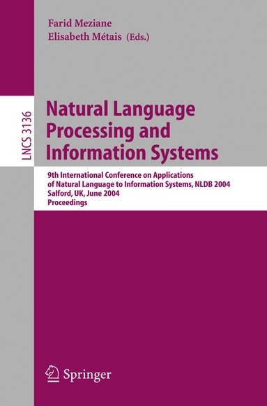 Farid Meziane, Elizabeth Métais - Natural Language Processing and Information Systems, Häftad