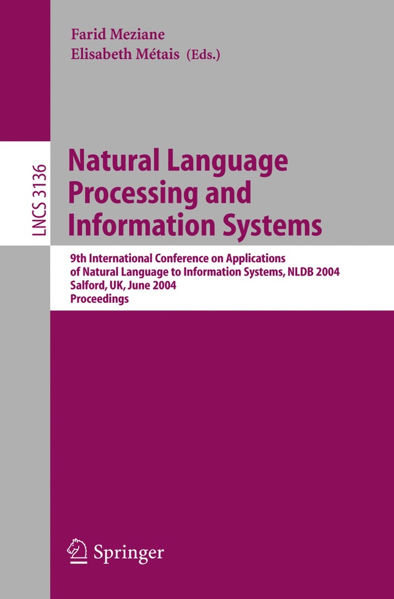 Natural Language Processing and Information Systems 1