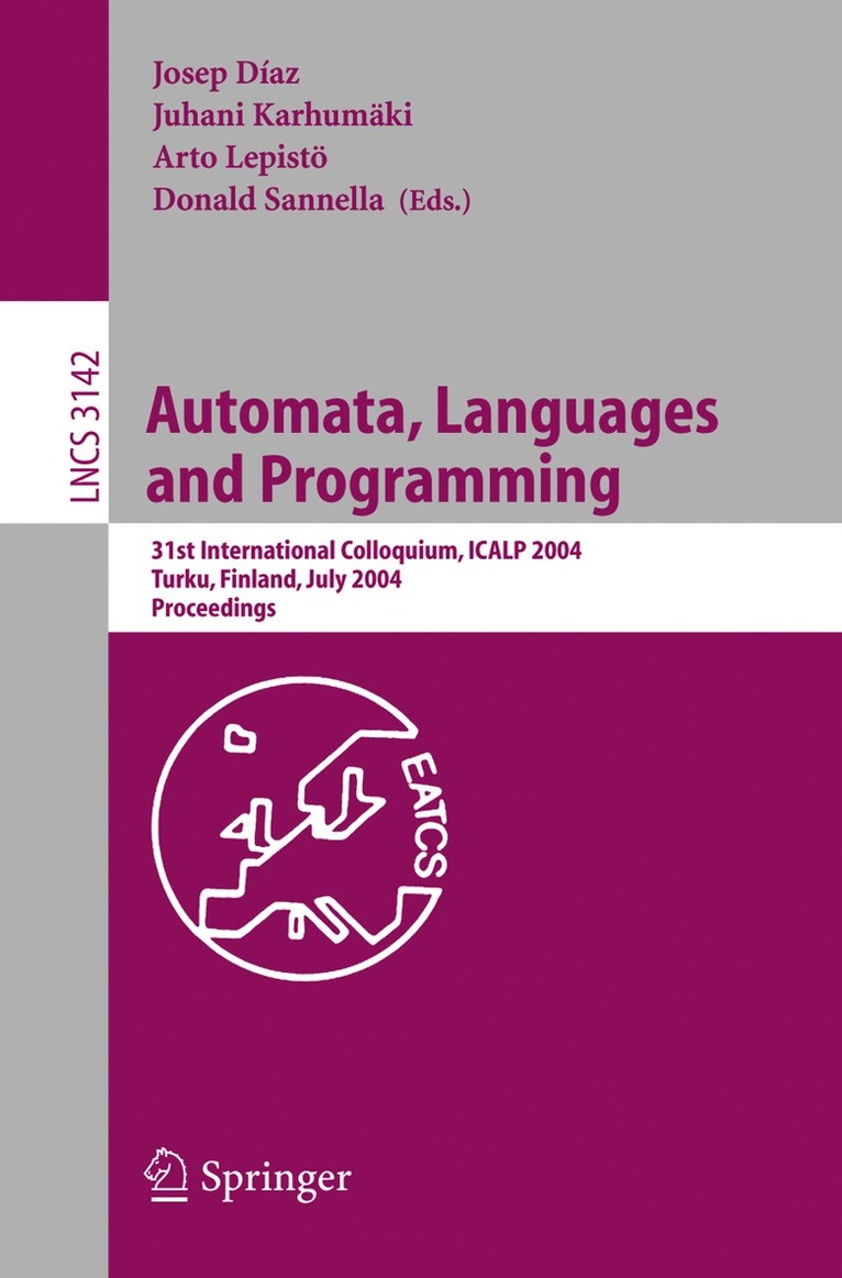 Josep Diaz, Juhani Karhumäki, Arto Lepistö, Donald Sannella - Automata, Languages and Programming, Häftad