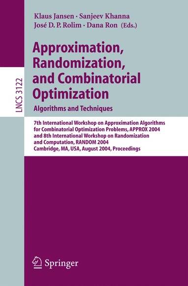 bokomslag Approximation, Randomization and Combinatorial Optimization. Algorithms and Techniques