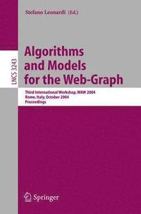 bokomslag Algorithms and Models for the Web-Graph