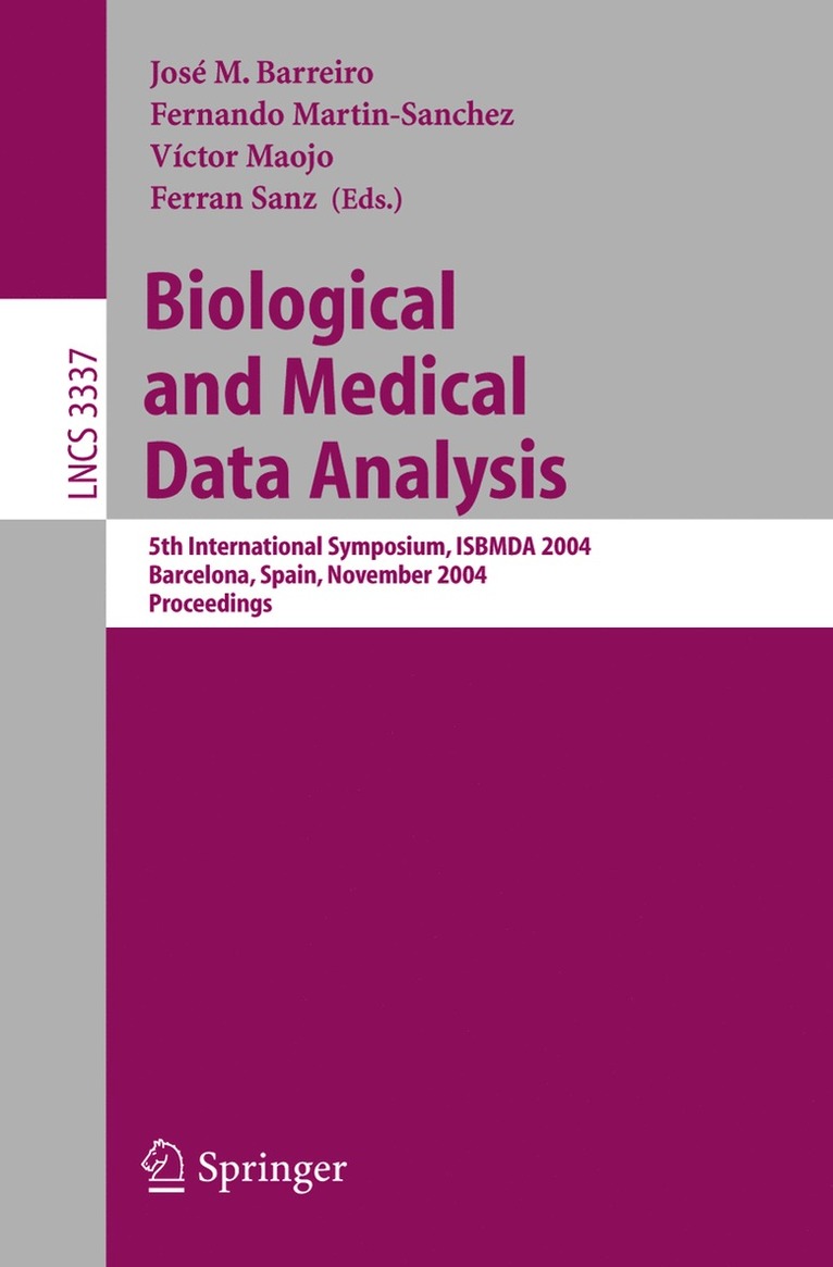 José María Barreiro, Fernando Martin-Sanchez, Víctor Maojo, Ferran Sanz, Fer Barreiro, José María - Biological and Medical Data Analysis, Häftad