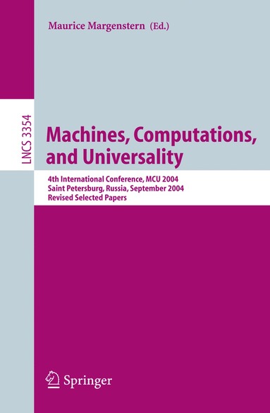 Maurice Margenstern - Machines, Computations, and Universality, Häftad