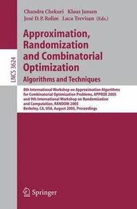 bokomslag Approximation, Randomization and Combinatorial Optimization. Algorithms and Techniques