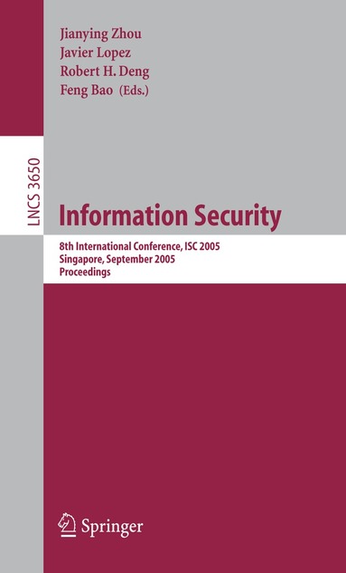 Jianying Zhou, Robert H. Deng, Feng Bao - Information Security, Häftad