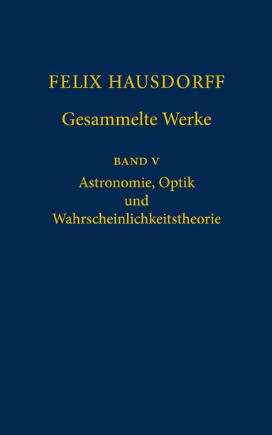 bokomslag Felix Hausdorff - Gesammelte Werke Band 5