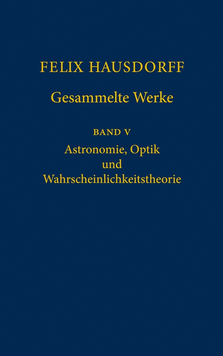 Felix Hausdorff - Gesammelte Werke Band 5