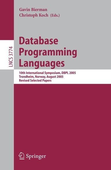 Gavin Bierman, Christoph Koch - Database Programming Languages, Häftad