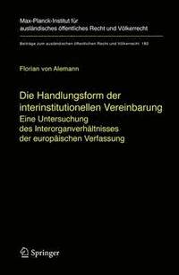 bokomslag Die Handlungsform der interinstitutionellen Vereinbarung