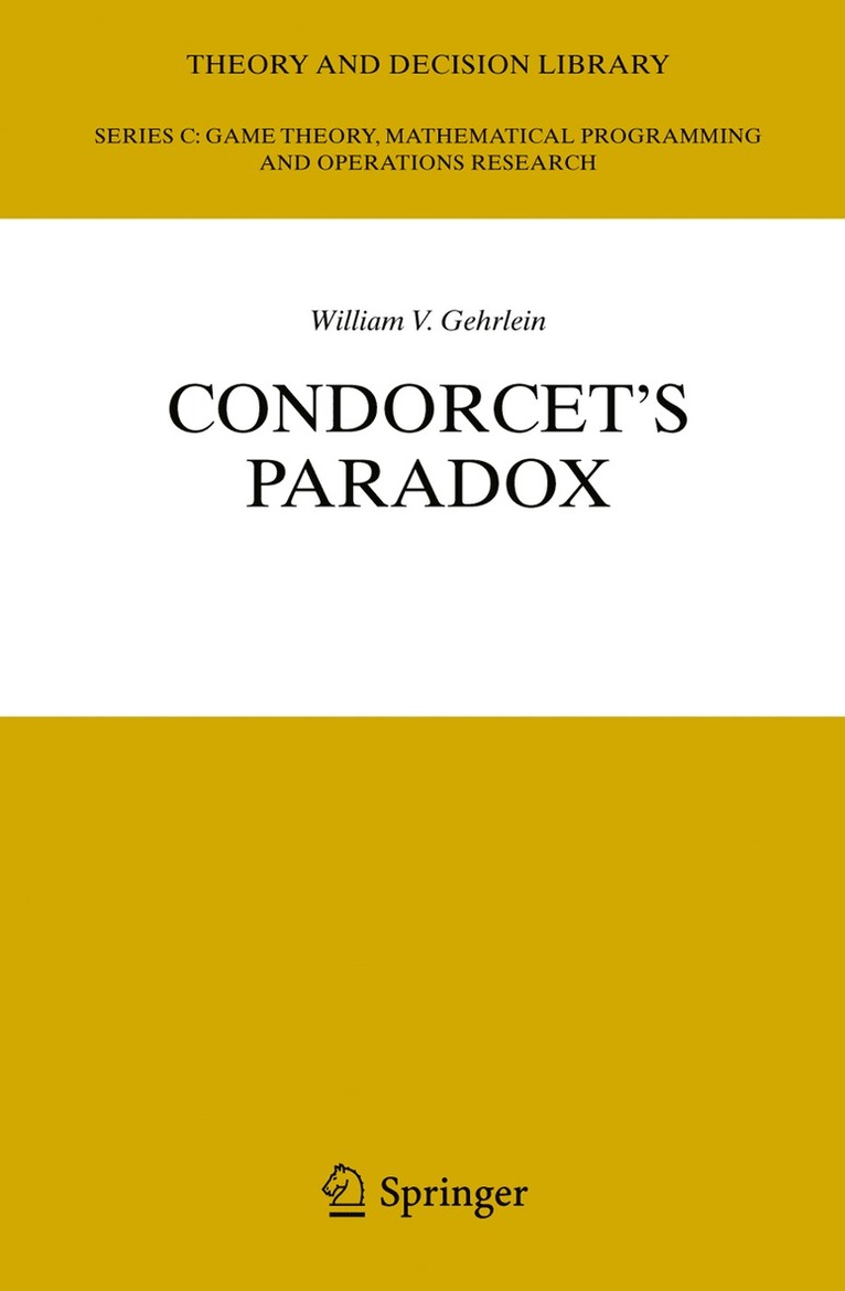 William V. Gehrlein - Condorcet's Paradox, Inbunden