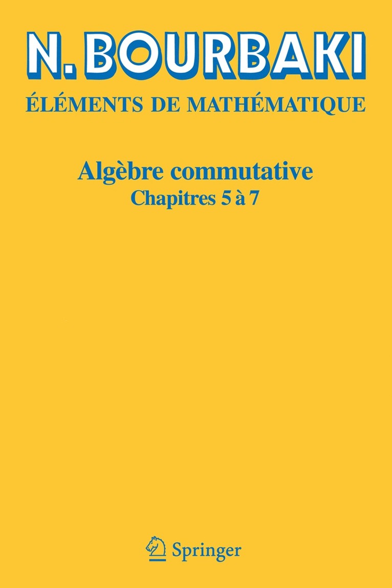 Algbre commutative 1