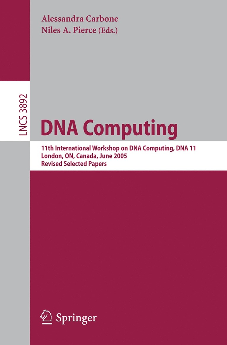 Alessandra Carbone, Niles A. Pierce - DNA Computing, Häftad