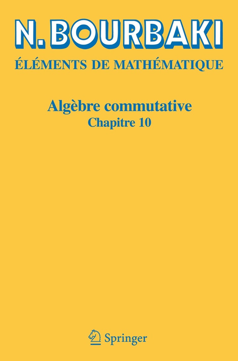 Algbre commutative 1