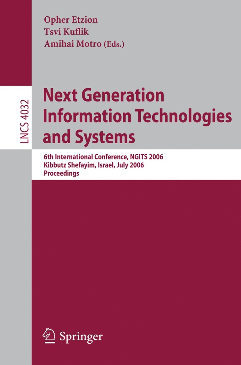 Opher Etzion, Tsvi Kuflik, Amihai Motro - Next Generation Information Technologies and Systems, Häftad