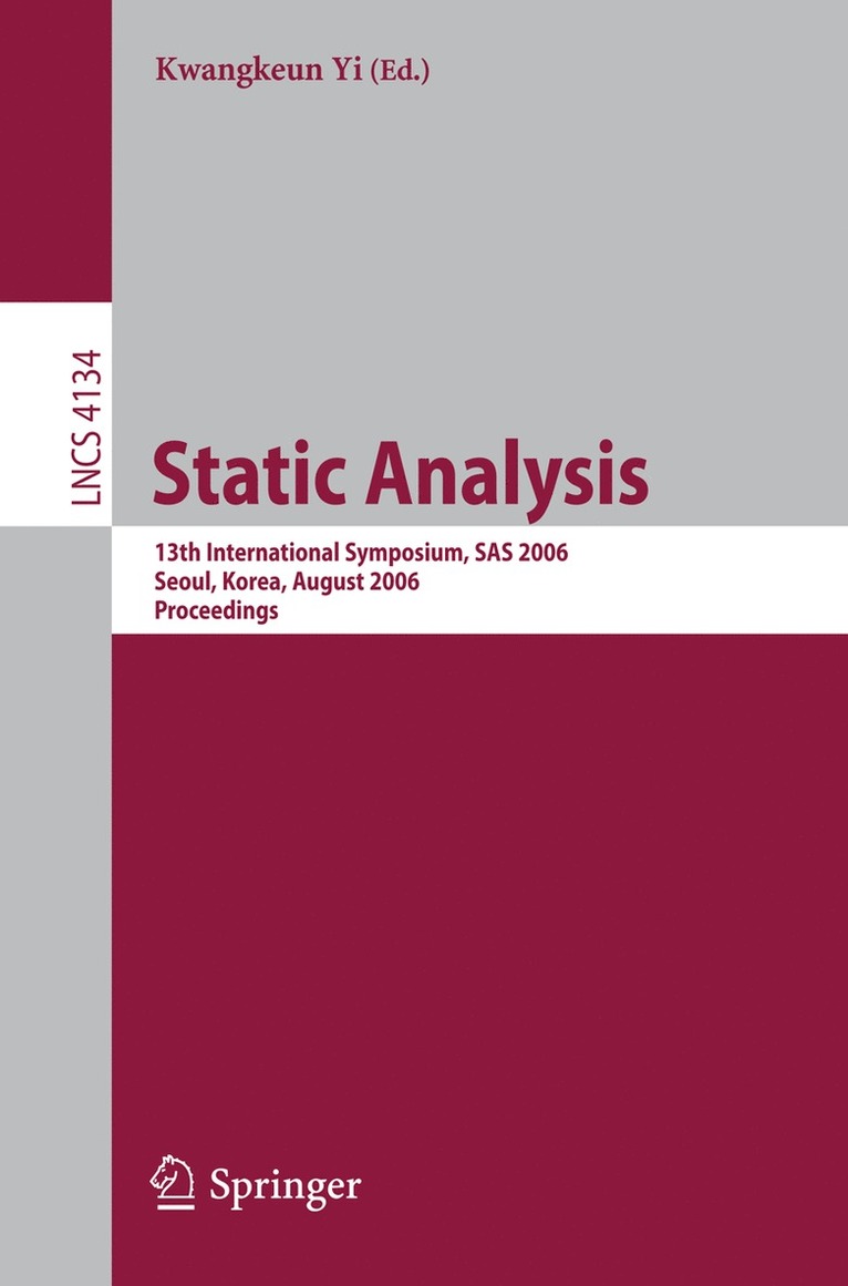 Kwangkeun Yi - Static Analysis, Häftad