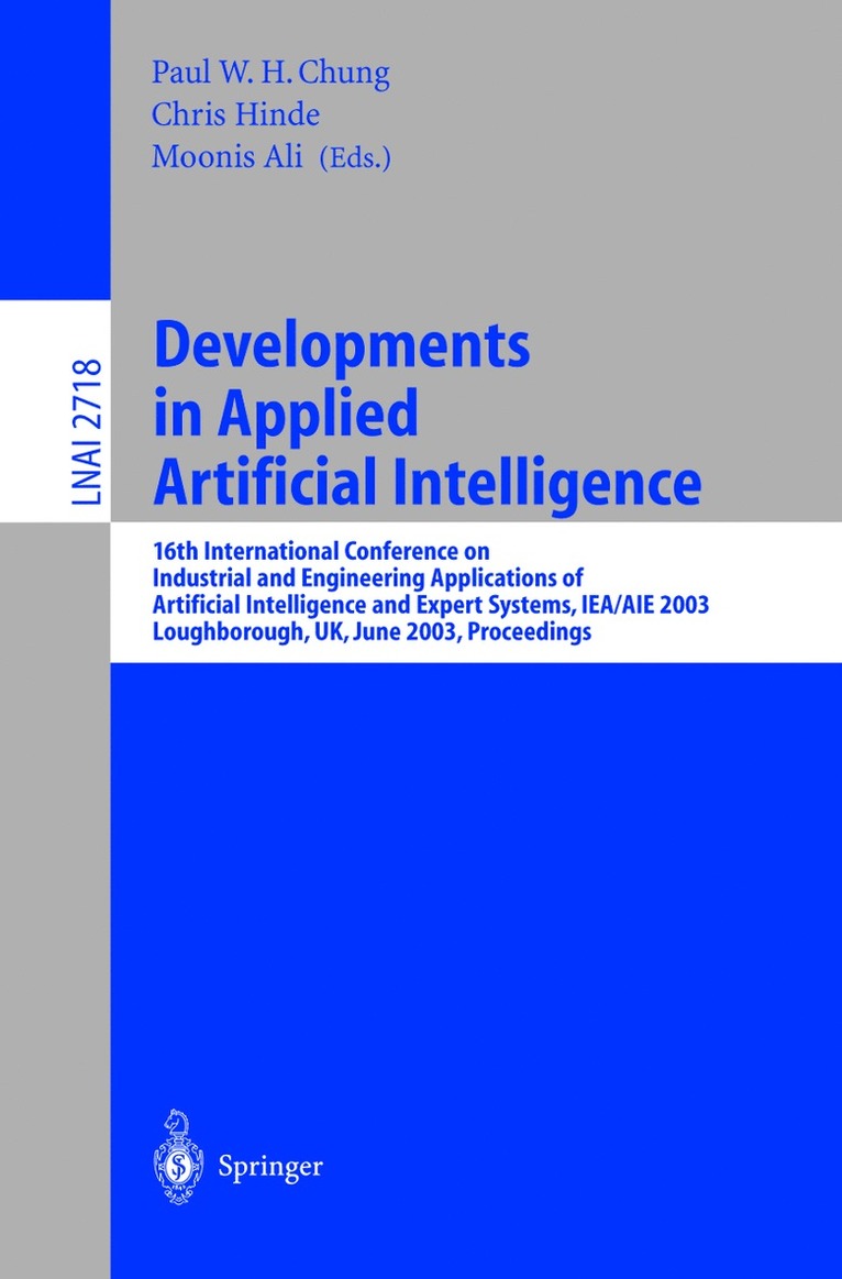 Ali Moonis, Paul Chung, Chris Hinde - Developments in Applied Artificial Intelligence, Häftad