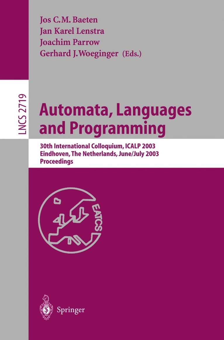 Jos C.M. Baeten, Jan Karel Lenstra, Joachim Parrow, Gerhard J. Woeginger, Jos C. M. Baeten - Automata, Languages and Programming, Häftad