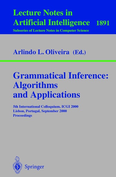 Arlindo L. Oliveira - Grammatical Inference: Algorithms and Applications, Häftad