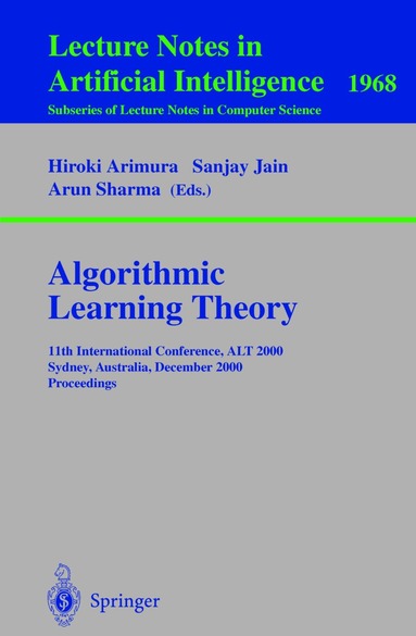 Hiroki Arimura, Sanjay Jain, Arun Sharma - Algorithmic Learning Theory, Häftad