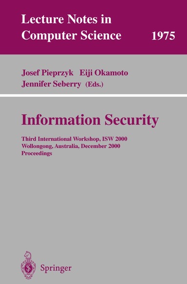 Josef Pieprzyk, Eiji Okamoto, Jennifer Seberry - Information Security, Häftad