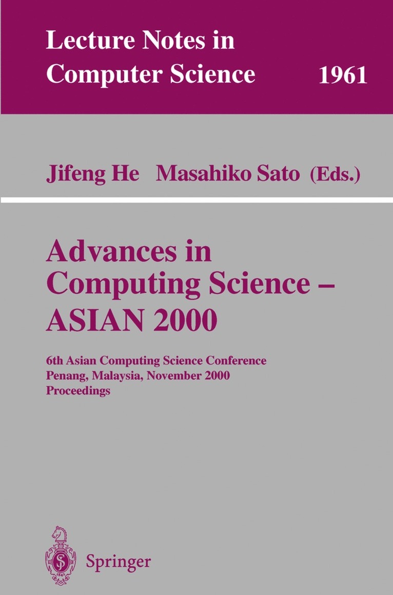 Jifeng He, Masahiko Sato - Advances in Computing Science - ASIAN 2000, Häftad