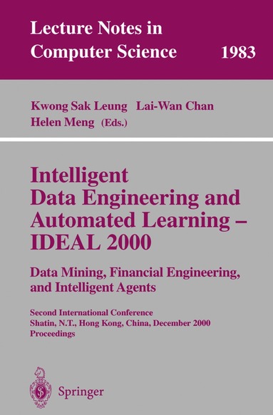 bokomslag Intelligent Data Engineering and Automated Learning - IDEAL 2000. Data Mining, Financial Engineering, and Intelligent Agents