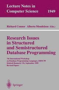 bokomslag Research Issues in Structured and Semistructured Database Programming