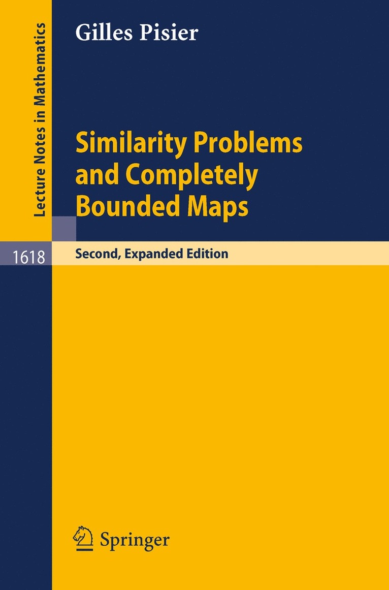 Gilles Pisier - Similarity Problems and Completely Bounded Maps, Häftad