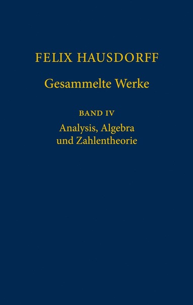 bokomslag Felix Hausdorff - Gesammelte Werke Band IV