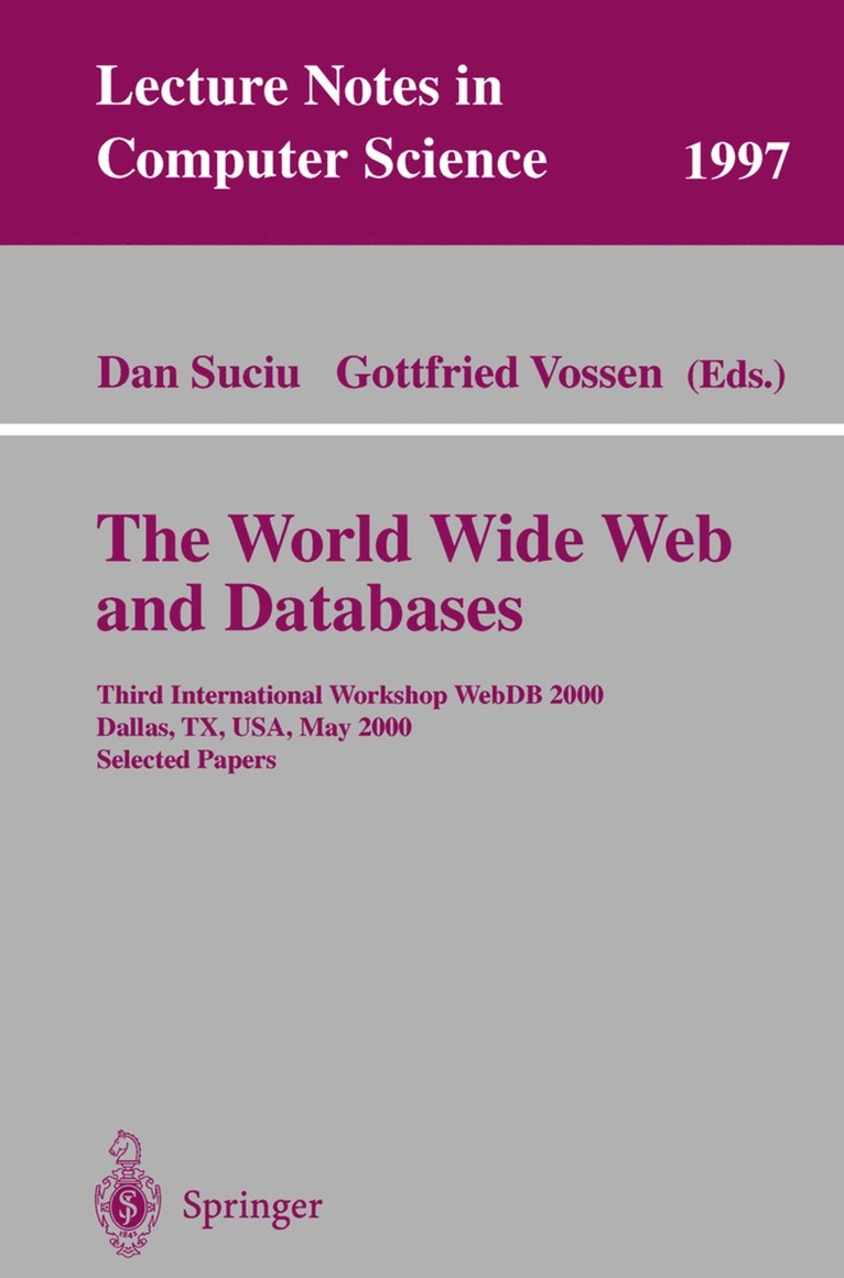 Dan Suciu, Gottfried Vossen - World Wide Web and Databases, Häftad