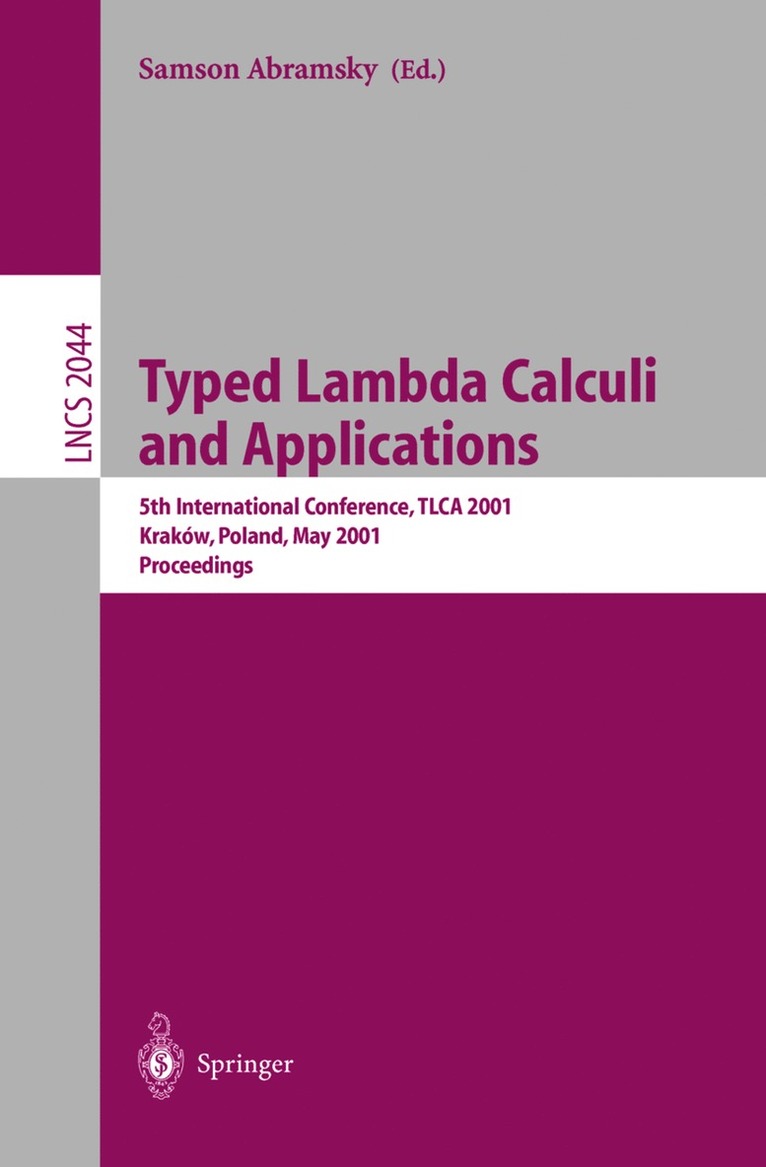 Samson Abramsky - Typed Lambda Calculi and Applications, Häftad