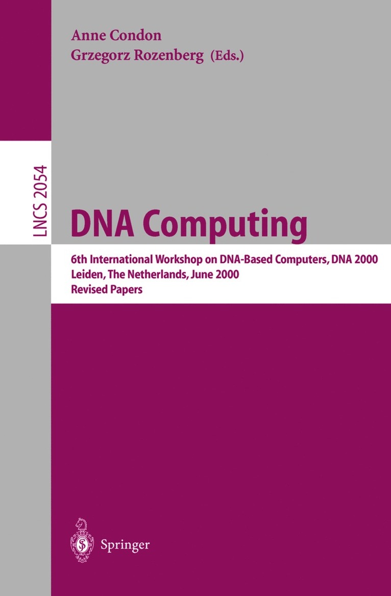 Anne Condon, Grzegorz Rozenberg - DNA Computing, Häftad