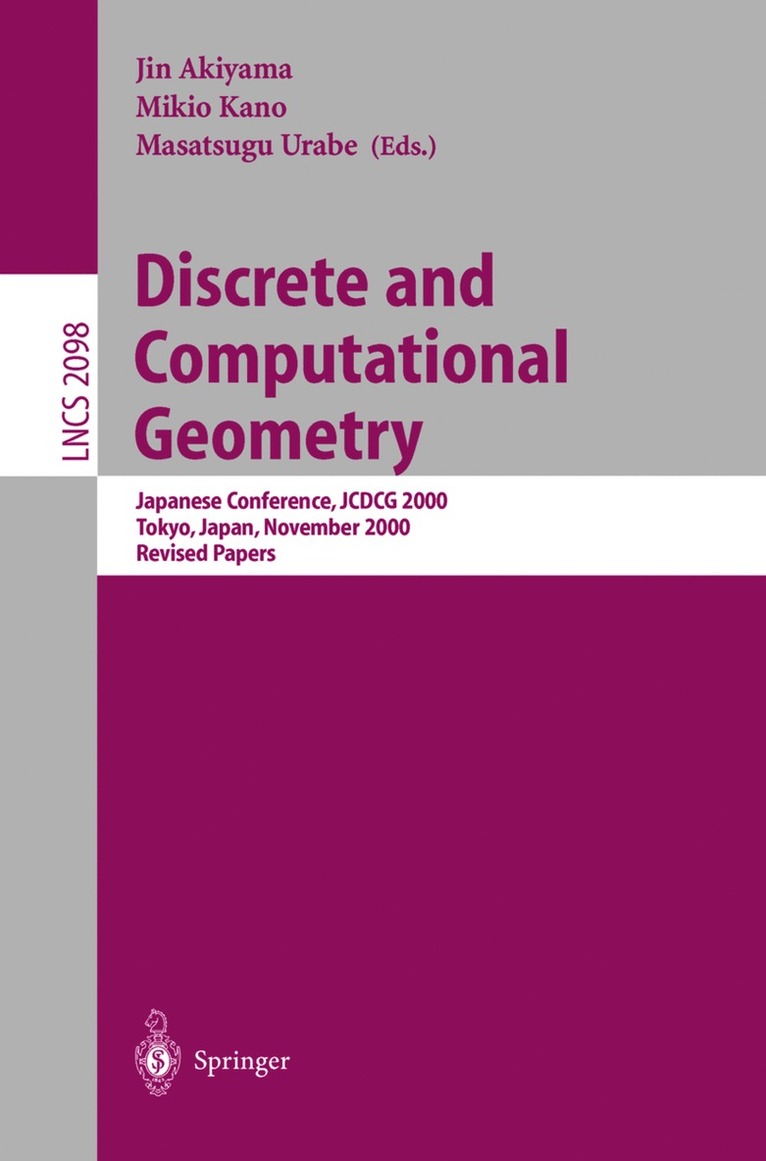Jin Akiyama, Mikio Kano, Masatsugu Urabe - Discrete and Computational Geometry, Häftad