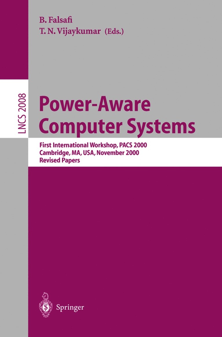 B. Falsafi, T.N. Vijaykumar, T. N. Vijaykumar - Power-Aware Computer Systems, Häftad