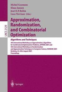 bokomslag Approximation, Randomization and Combinatorial Optimization: Algorithms and Techniques