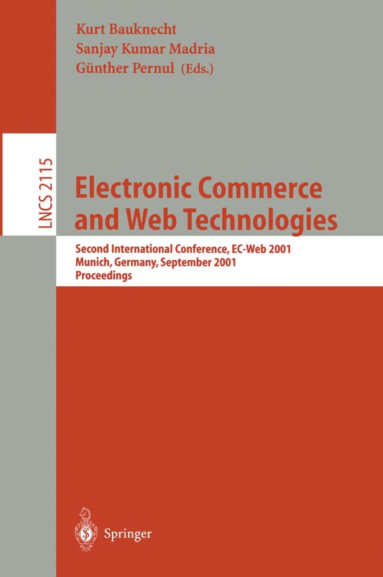 Kurt Bauknecht, Sanjay K. Madria, Günther Pernul - Electronic Commerce and Web Technologies, Häftad