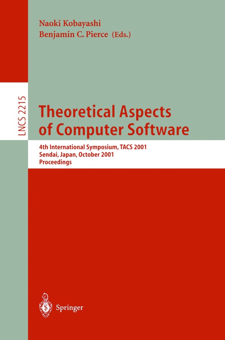 Naoki Kobayashi, Benjamin C. Pierce - Theoretical Aspects of Computer Software, Häftad