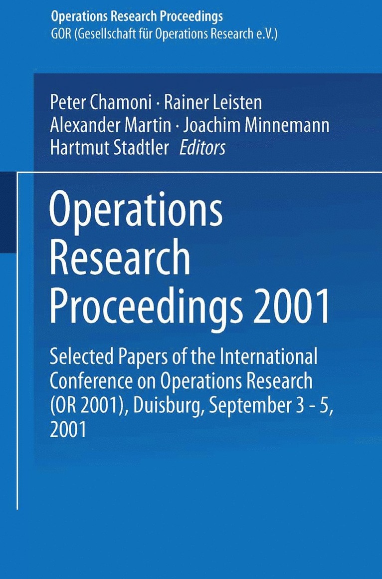 Operations Research Proceedings 2001 1