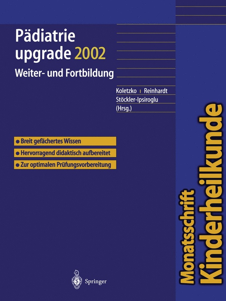 B. Koletzko, D. Reinhardt, S. Stöckler-Ipsiroglu - Pädiatrie upgrade 2002, Häftad