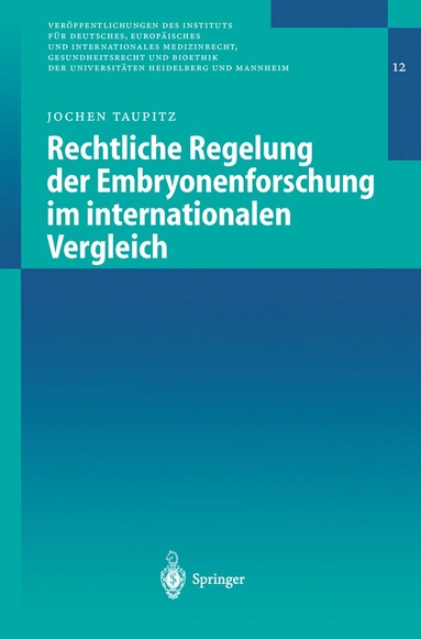 bokomslag Rechtliche Regelung der Embryonenforschung im internationalen Vergleich